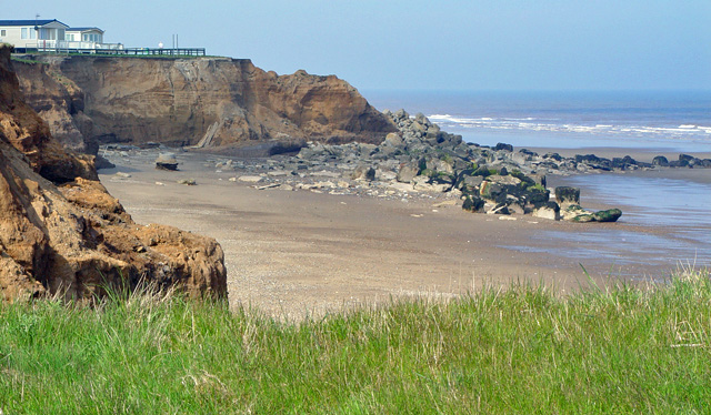 Clay cliffs and sea defences