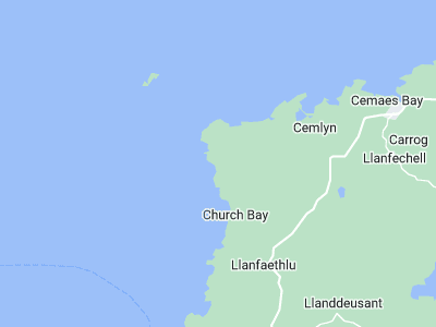 Llanfairynghornwy, Cornwall map