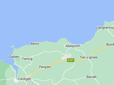 Aberporth, Cornwall map