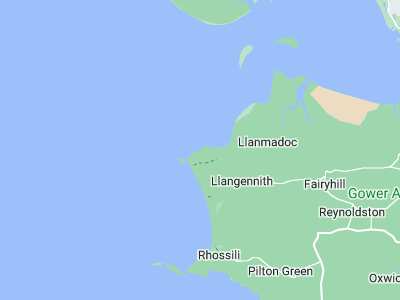 Llangennith, Cornwall map