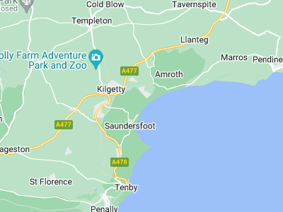 Saundersfoot, Cornwall map