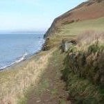 The Ceredigion Coastal Path passing in front of the house at Wallog