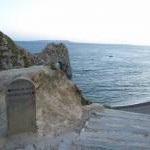Steps and sign for Durdle Door and Man Of War
