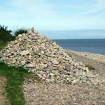 Memorial cairn on Lilstock beach