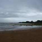 The beach at Sandyhills on a damp day