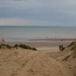 The beach at Camber from a footpath