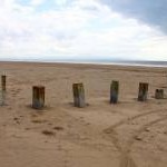 Barriers on the beach at Berrow