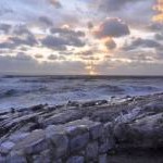 Beach defences at sunset - Llantwit Major