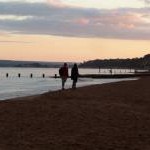Bournemouth: enjoying an evening beach stroll