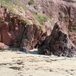 Red sandstone near Leas Foot Sands