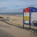 Bournemouth: beach information board at Durley Chine