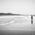 At the beach - Portmarnock, Ireland - Black and white street photography