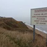 Walton on the Naze: another cliff warning sign