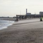 Great Yarmouth: fishing on a windy day