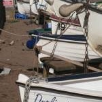 Boats' bows, Shaldon beach