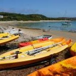 Boats and dinghies below Samson Hill, Bryher