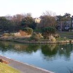 Island in the boating lake at Ryde Esplanade