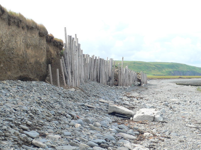 Coastal erosion near Llansantffraed