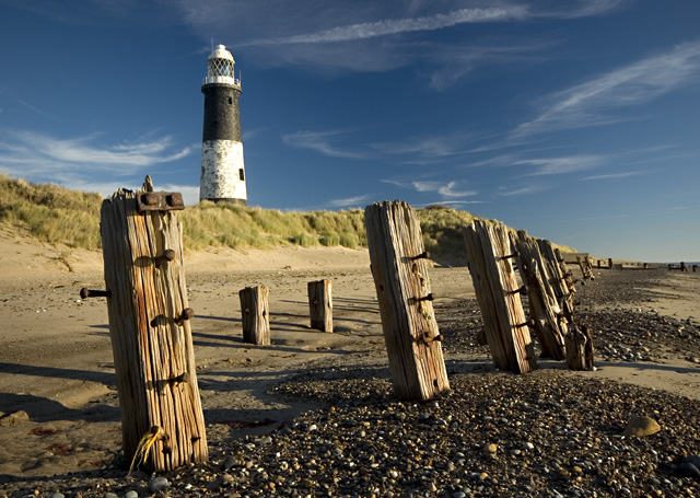 Spurn beach and lighthouse