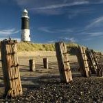 Spurn beach and lighthouse