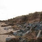 Damage to sea defences behind Humberston Fitties