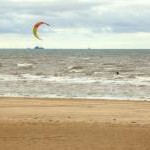 Kitesurfer at Wallasey Beach