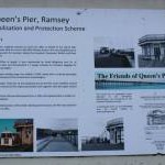 Information board at Queen's Pier, Ramsey