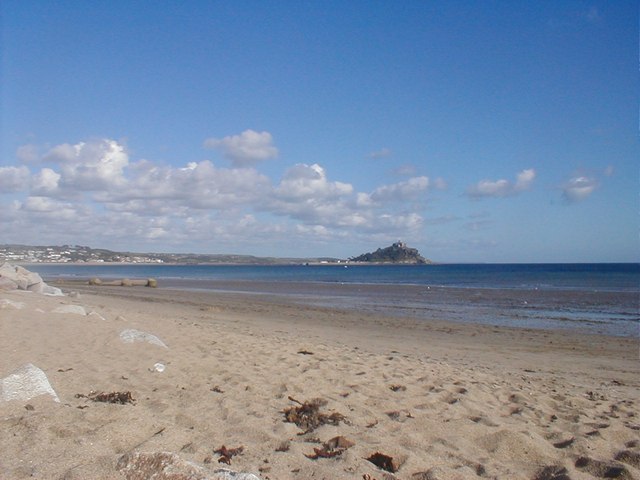 Long rock beach looking towards St Michael's mount