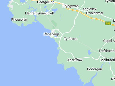 Rhosneigr, Cornwall map