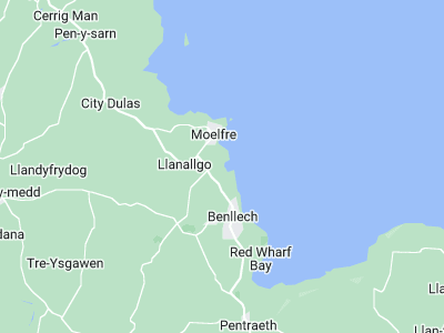 Moelfre , Cornwall map