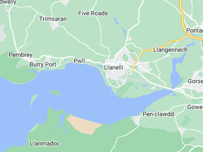 Llanelli, Cornwall map