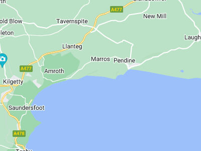 Pendine, Cornwall map