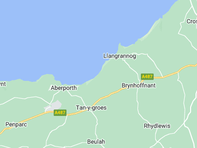 Cardigan, Cornwall map