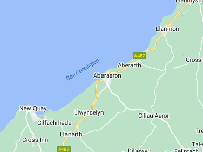 Aberaeron, Cornwall map