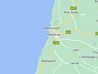 Aberystwyth, Cornwall map