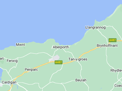 Aberporth, Cornwall map