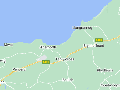 Cardigan, Cornwall map