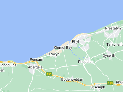 Abergele, Cornwall map