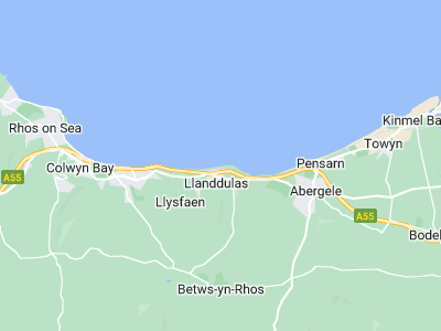 Colwyn bay, Cornwall map