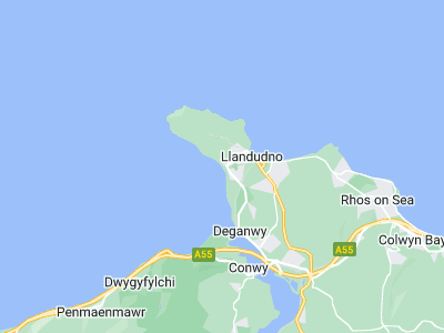LLandudno, Cornwall map