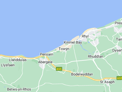 Abergele, Cornwall map