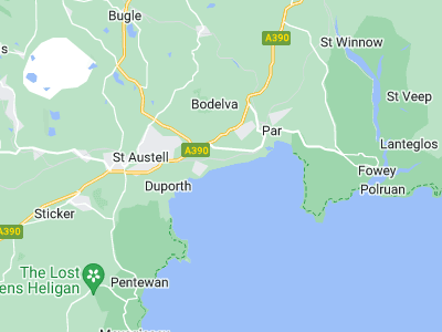 St Austell, Cornwall map