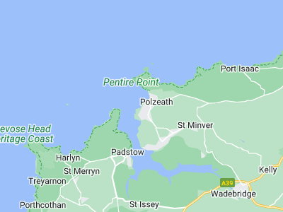 Polzeath, Cornwall map