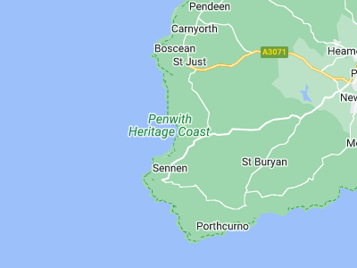St Just, Cornwall map