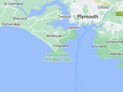Plymouth, Cornwall map
