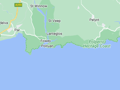 Fowey, Cornwall map