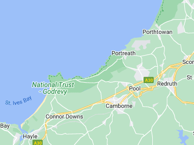 Camborne, Cornwall map