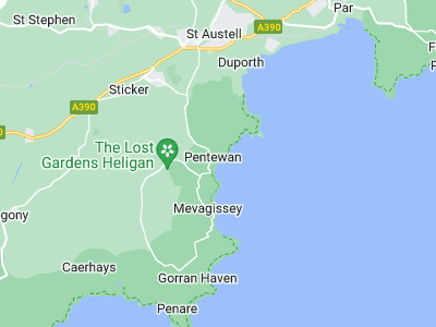 Pentewan, Cornwall map