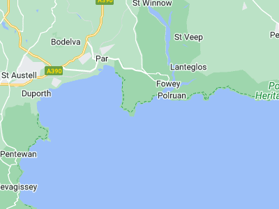 Polkerris, Cornwall map