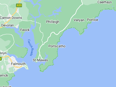 Portscatho, Cornwall map